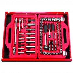 Zestaw z nasadkami i bitami 1/2" i 1/4" 6-kątny 100szt.  601 1/4 1/2 J100